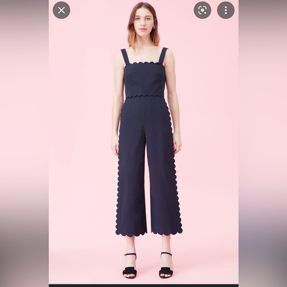Rebecca Taylor navy scalloped jumpsuit